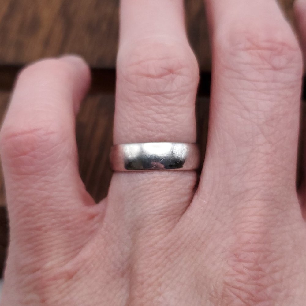 Size 6.75 925 Sterling Silver Cool Rustic Ring
